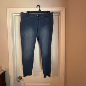 Hue Studio Jeans Womens 2XL Dark Wash Jeggings Skinny Pull On Stretch Denim